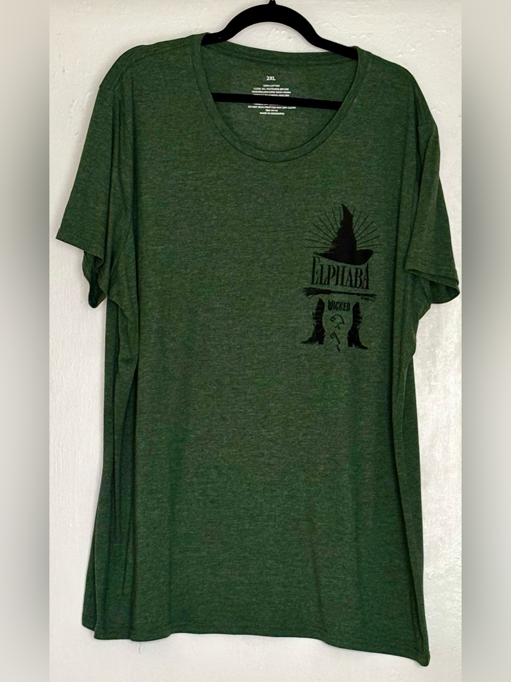 Target Wicked Elphaba Witch Hat & Shoes Graphic T-Shirt Heather Juniper Size 2XL